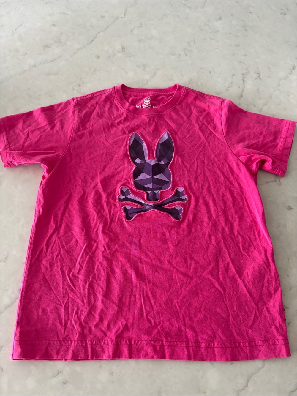 Psycho Bunny Kids' Hot Pink Geometric Bunny Tee